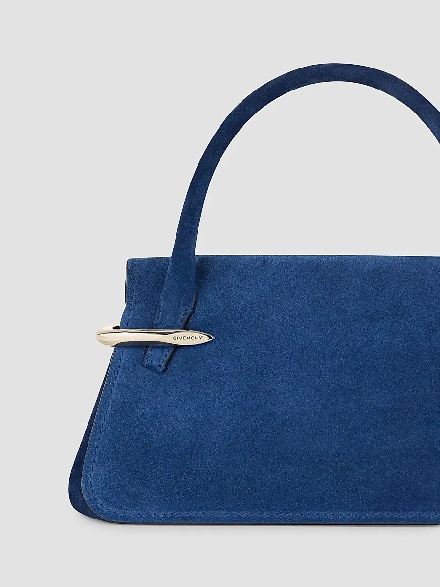 Givenchy Women's Mini Pinch Top Handle Bag in Suede Leather - Saphir Blue | Thumbnail 4