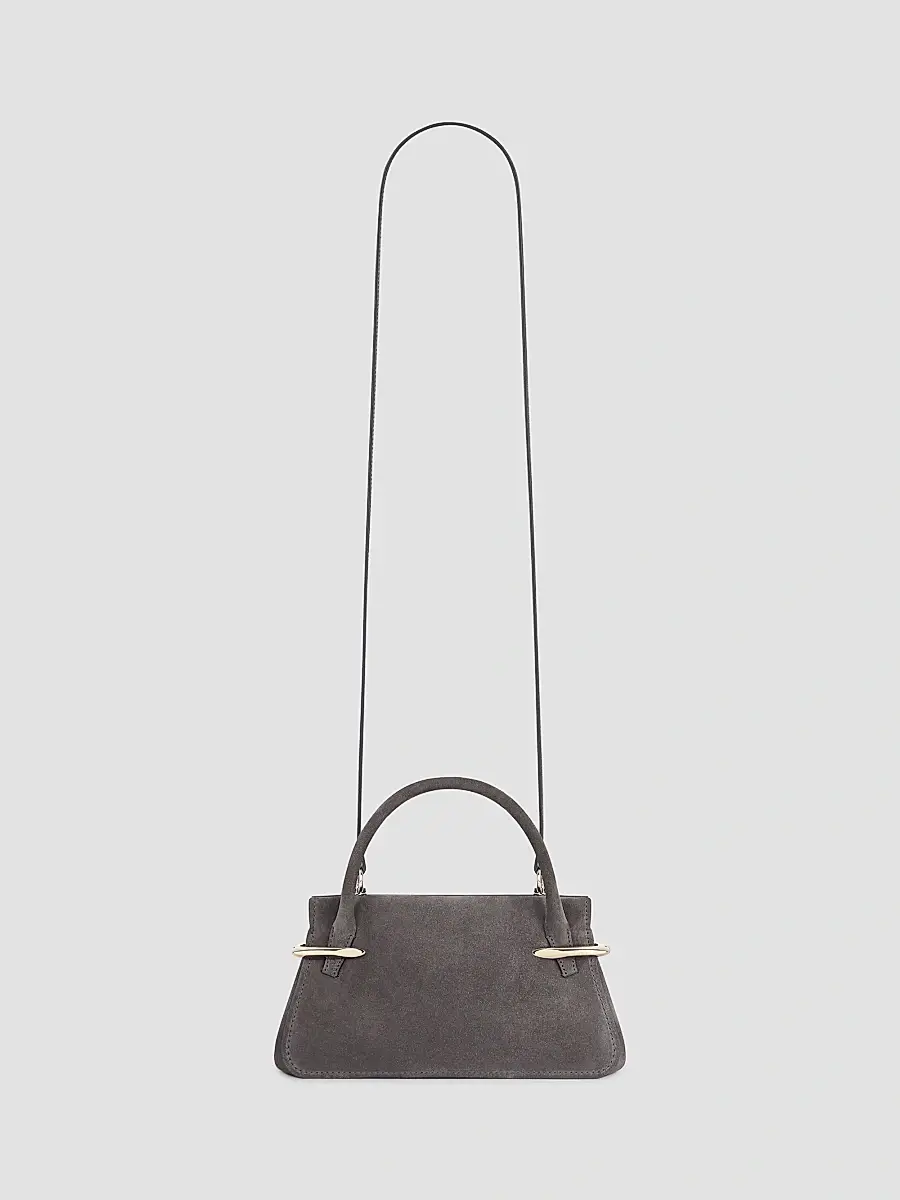 Givenchy Women's Mini Pinch Top Handle Bag in Suede Leather - Dark Grey | Thumbnail 3