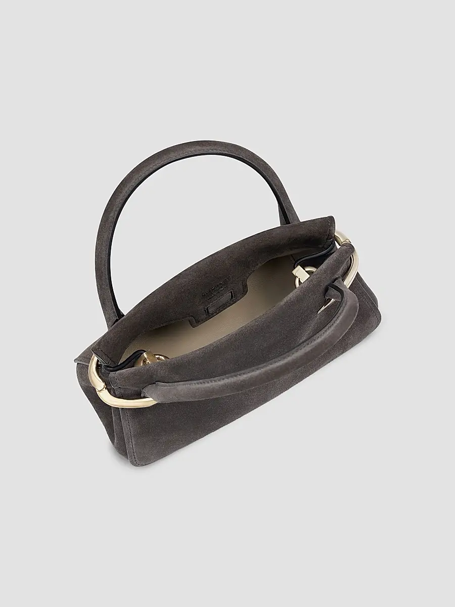 Givenchy Women's Mini Pinch Top Handle Bag in Suede Leather - Dark Grey | Thumbnail 4