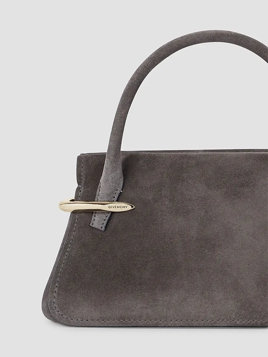 Givenchy Women's Mini Pinch Top Handle Bag in Suede Leather - Dark Grey | Thumbnail 5