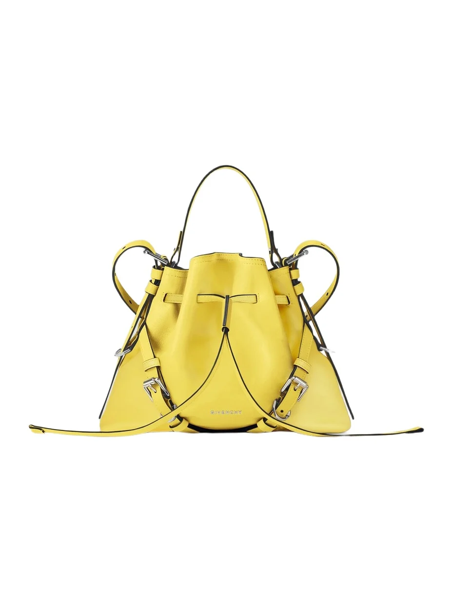 Women's Small Voyou Bucket Bag in Shiny Leather - Yellow Women's Small Voyou Bucket Bag in Shiny Leather - Yellow