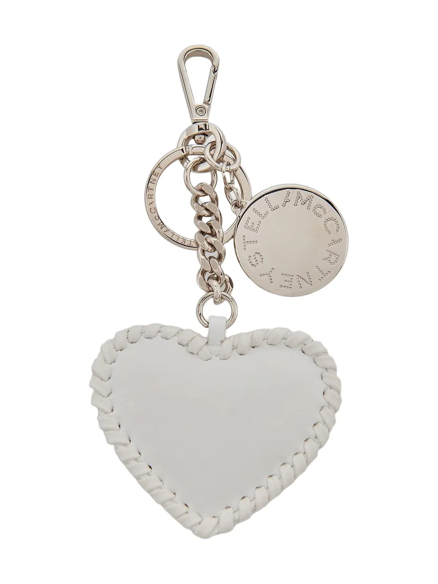 Women's Heart Bag Charm with Key Chain - Optical White Women's Heart Bag Charm with Key Chain - Optical White