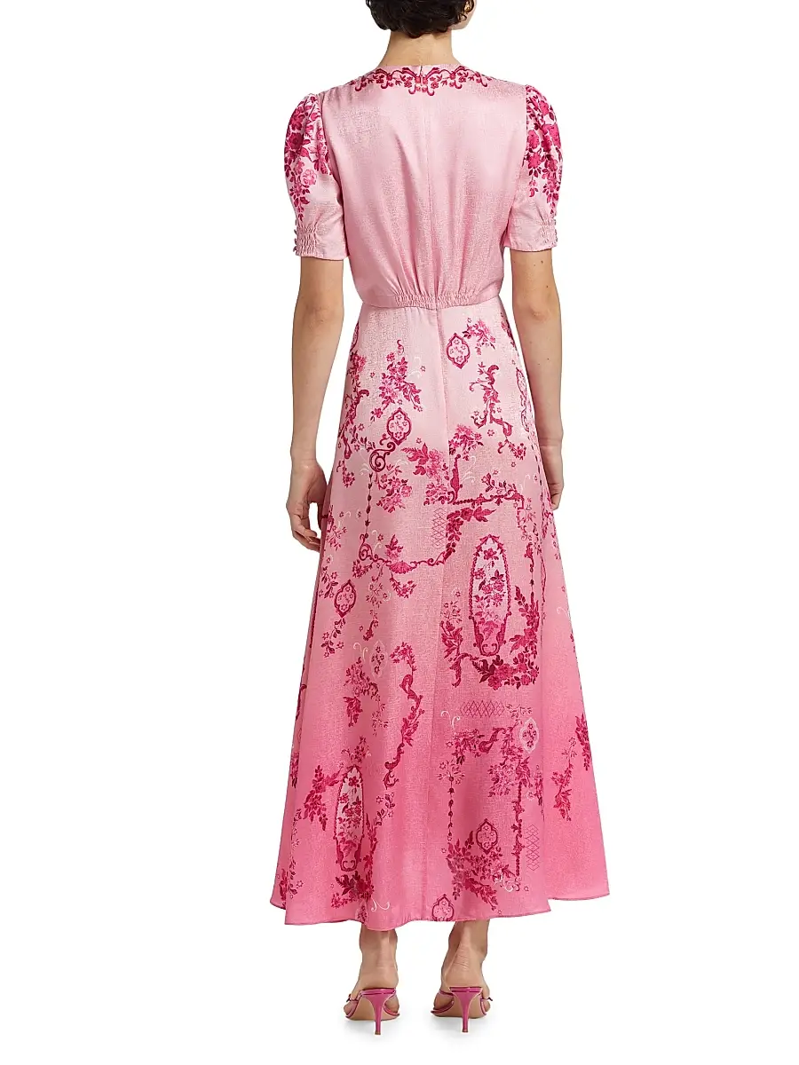 Saloni Women's Lea Floral Ombré Shirtdress | Thumbnail 5 Saloni Women's Lea Floral Ombré Shirtdress | Thumbnail 5