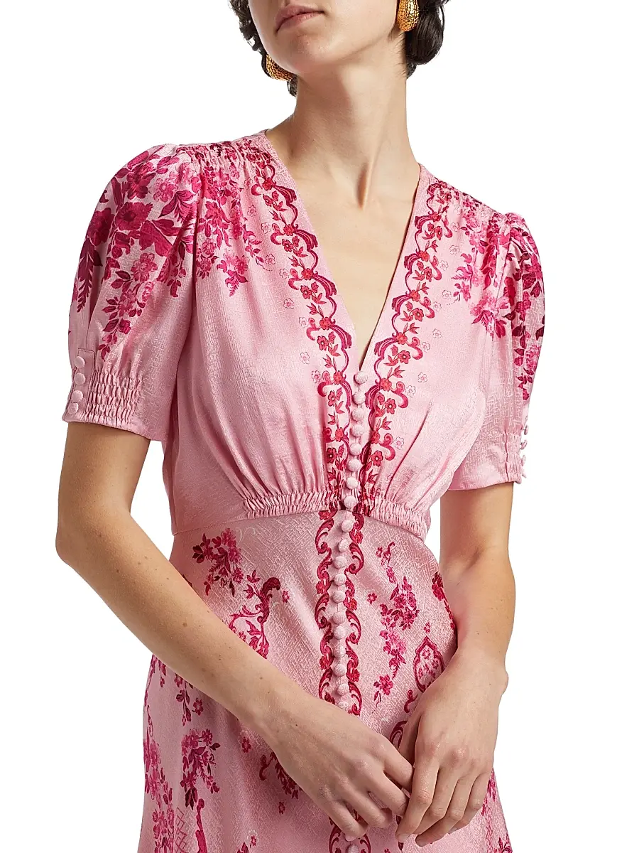 Saloni Women's Lea Floral Ombré Shirtdress | Thumbnail 6 Saloni Women's Lea Floral Ombré Shirtdress | Thumbnail 6