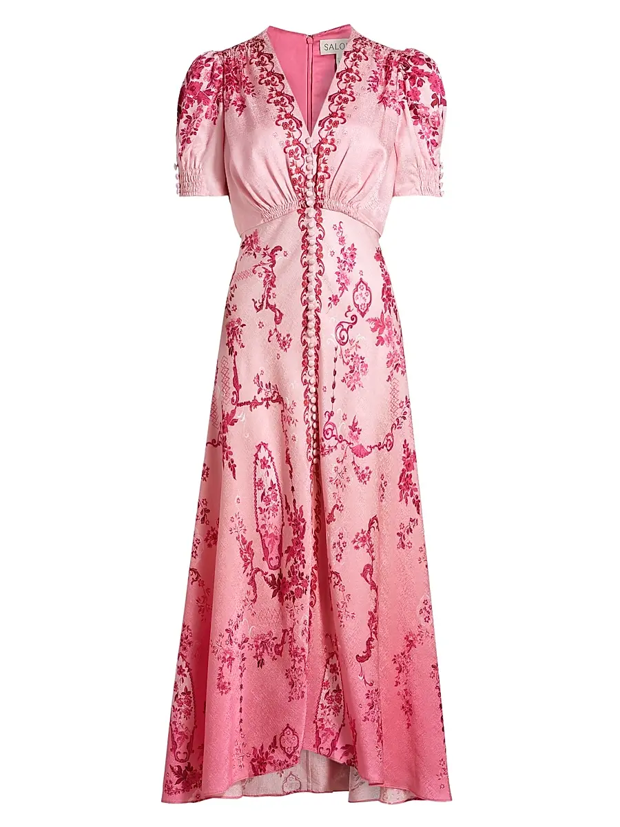 Saloni Women's Lea Floral Ombré Shirtdress