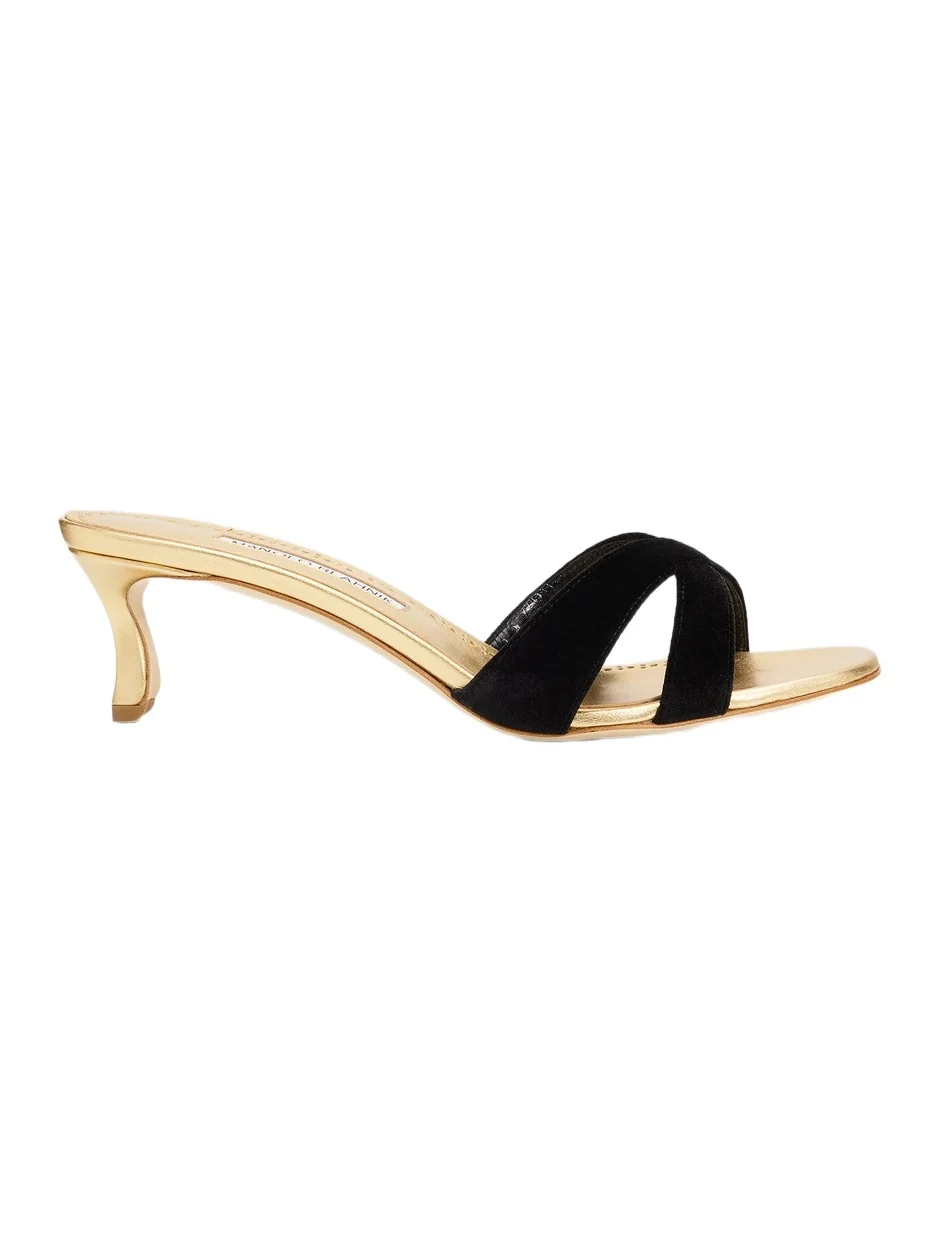 Manolo Blahnik Women's Callydramu 50MM Slanted-Heel Sandals