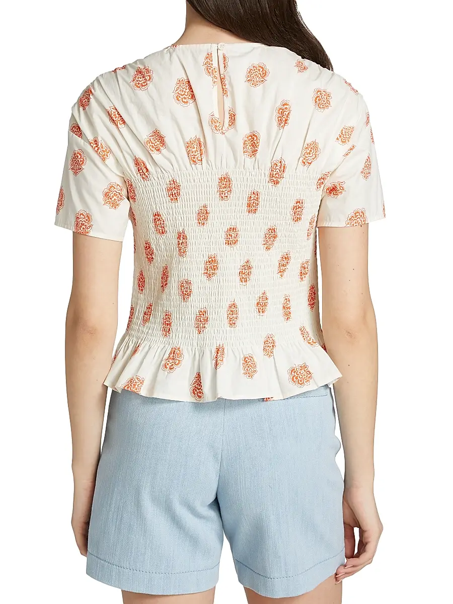 Baum und Pferdgarten Women's Mynowa Smocked Cotton Top | Thumbnail 5 Baum und Pferdgarten Women's Mynowa Smocked Cotton Top | Thumbnail 5