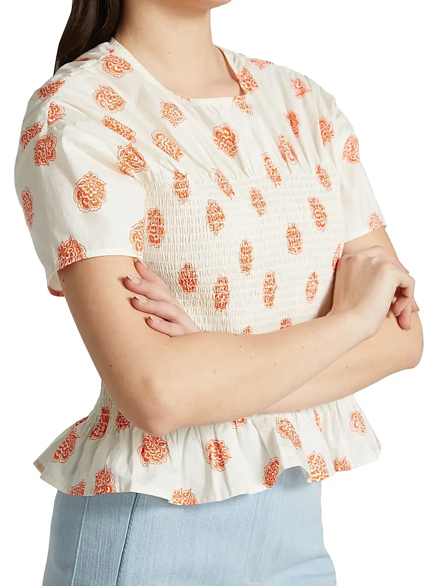Baum und Pferdgarten Women's Mynowa Smocked Cotton Top | Thumbnail 6 Baum und Pferdgarten Women's Mynowa Smocked Cotton Top | Thumbnail 6