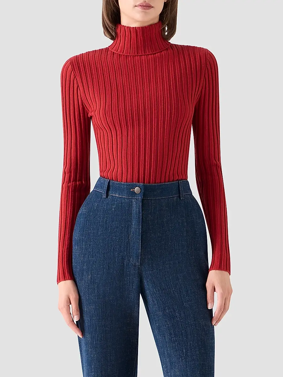 Akris punto Women's Wool Knit Turtleneck Sweater | Thumbnail 4 Akris punto Women's Wool Knit Turtleneck Sweater | Thumbnail 4