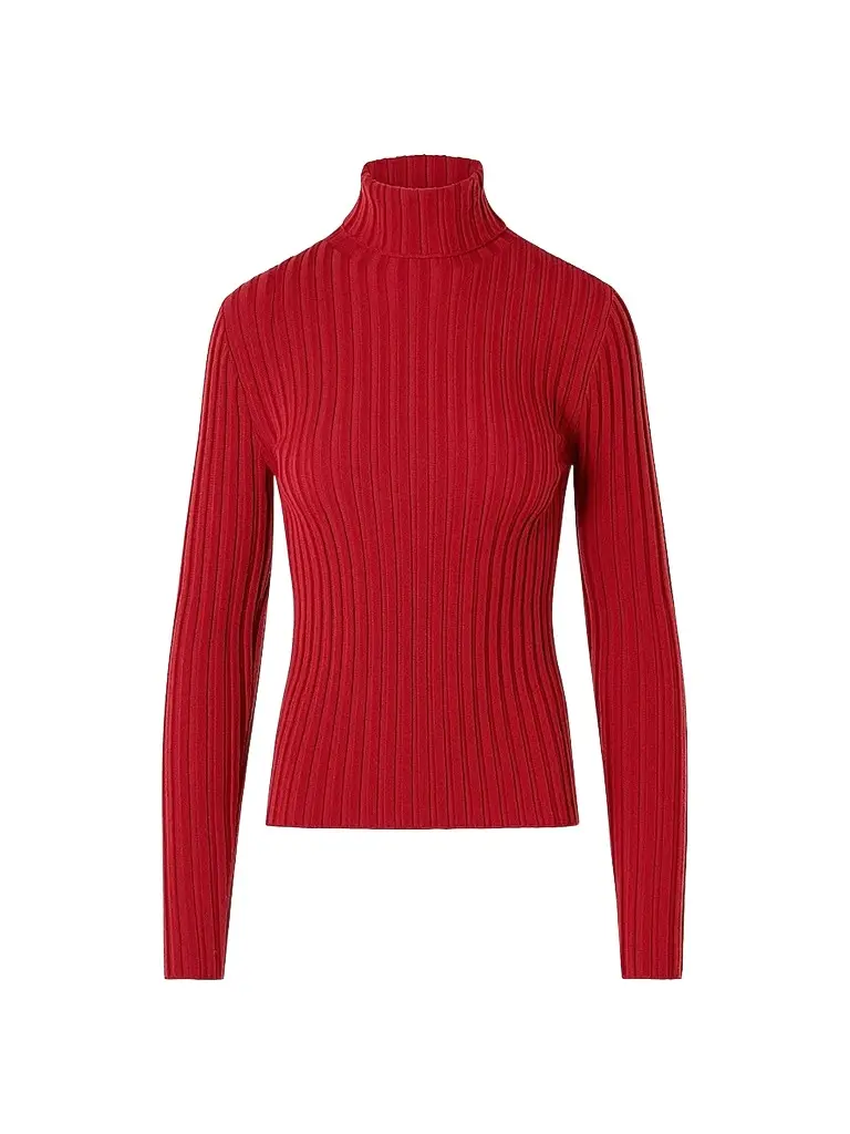 Akris punto Women's Wool Knit Turtleneck Sweater - Rusty Red - Size 16 | Image 1 Akris punto Women's Wool Knit Turtleneck Sweater - Rusty Red - Size 16 | Image 1