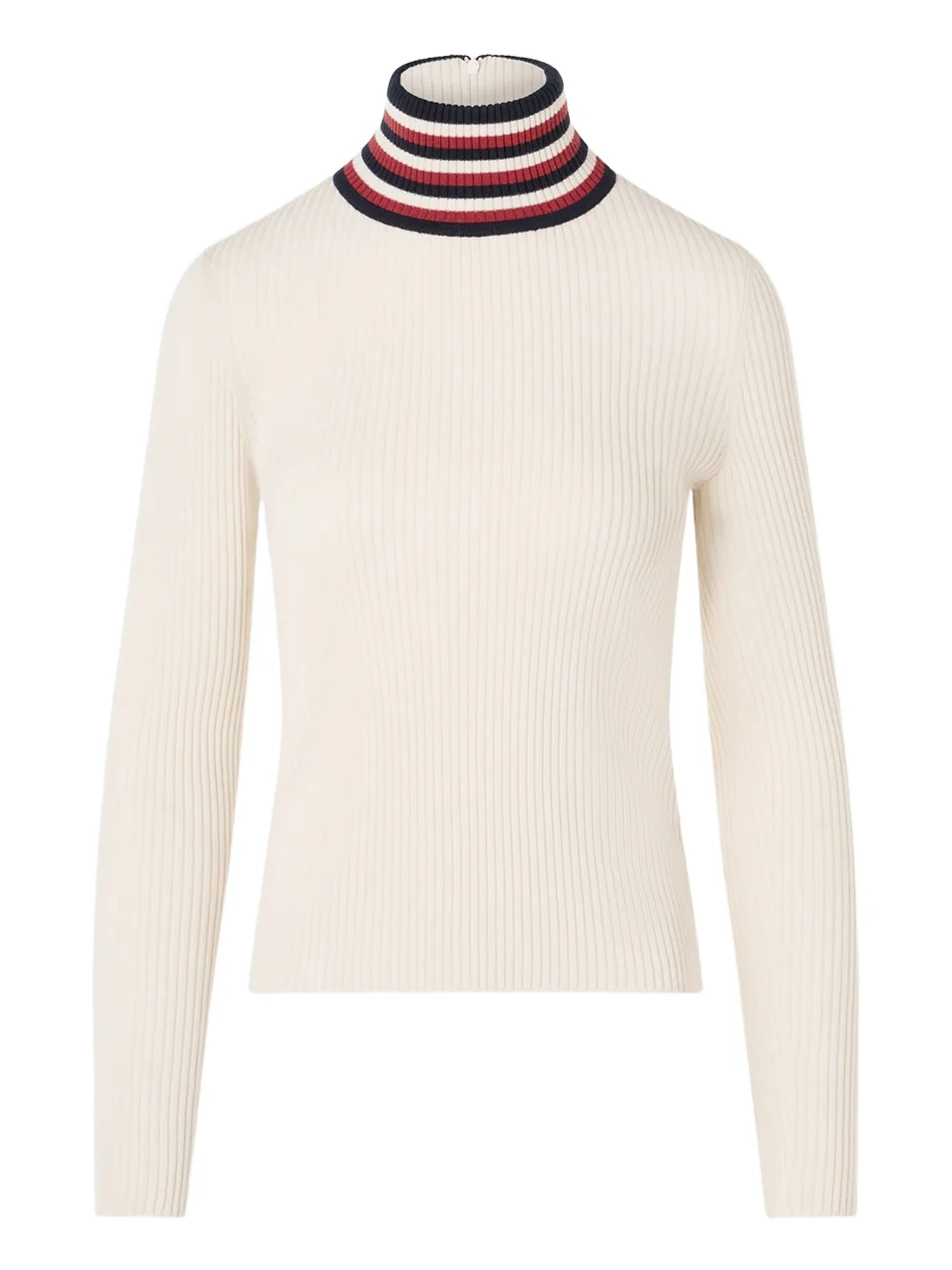 Women's Stripe Mock Turtleneck Wool Sweater Women's Stripe Mock Turtleneck Wool Sweater