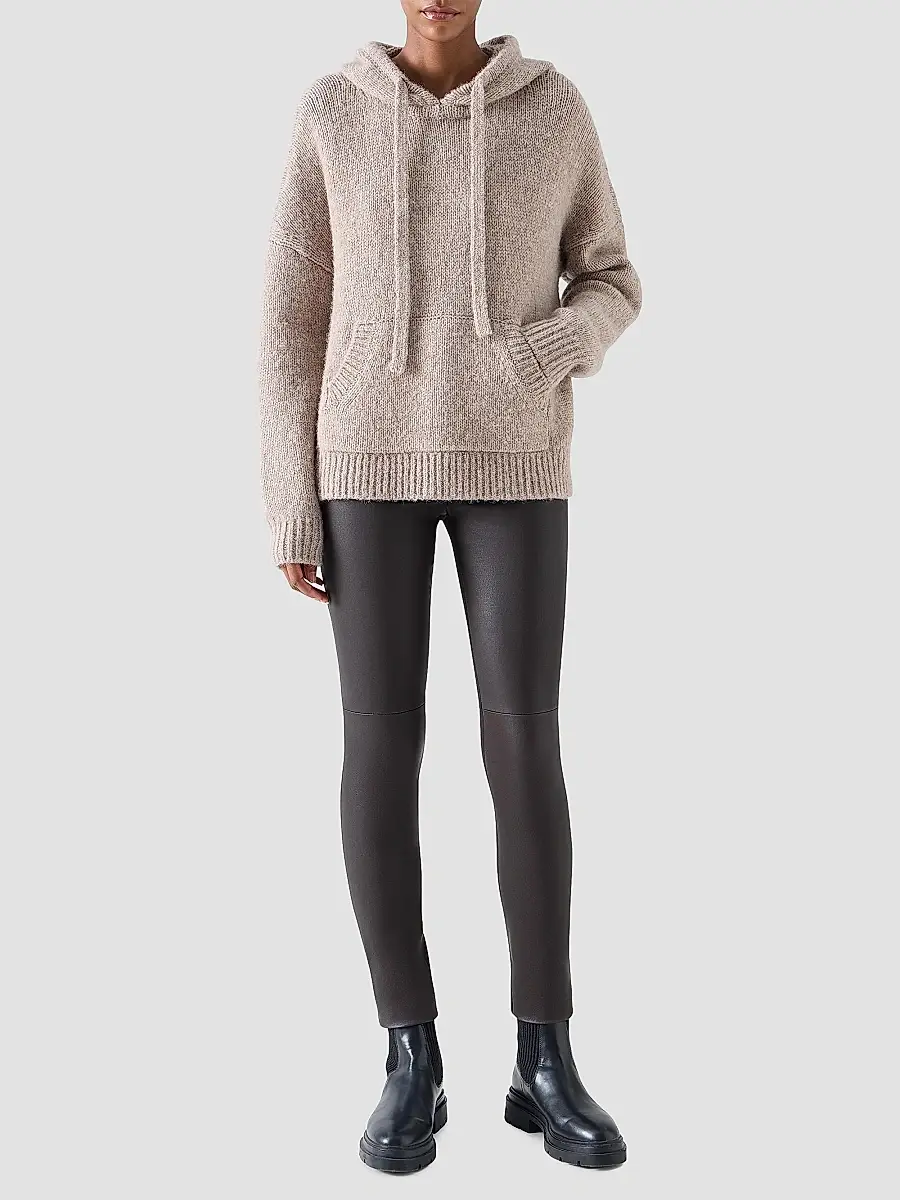 Akris punto Women's Fluffy Alpaca-Wool Knit Hoodie | Thumbnail 2