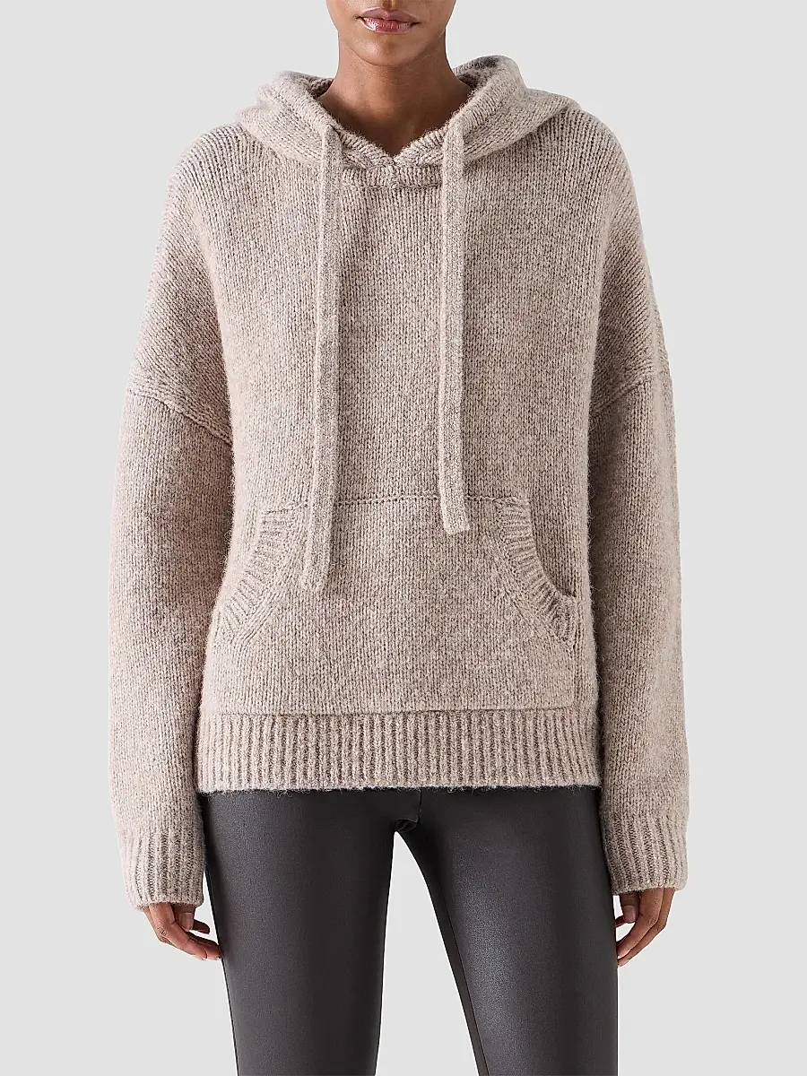 Akris punto Women's Fluffy Alpaca-Wool Knit Hoodie | Thumbnail 4
