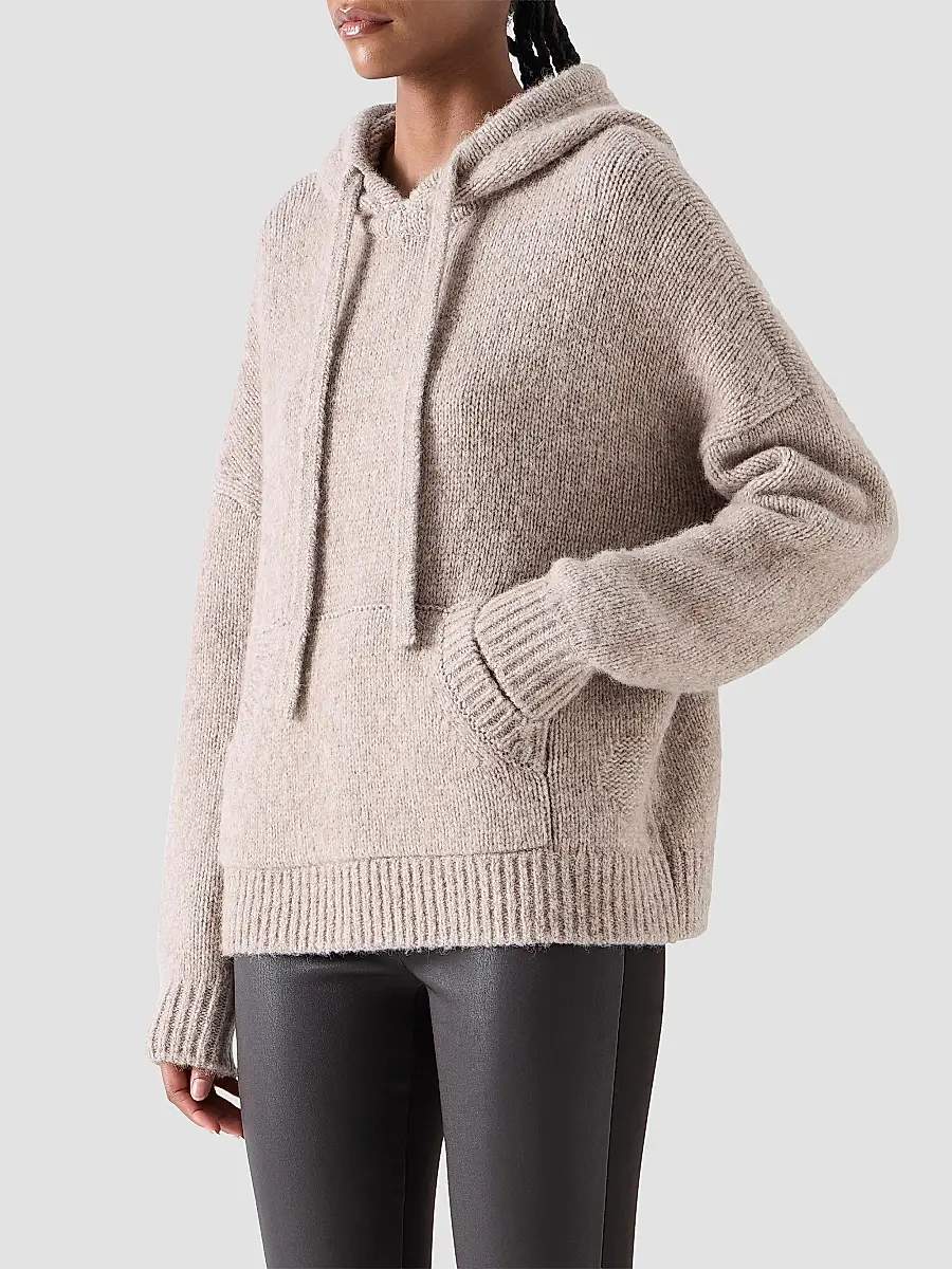 Akris punto Women's Fluffy Alpaca-Wool Knit Hoodie | Thumbnail 6