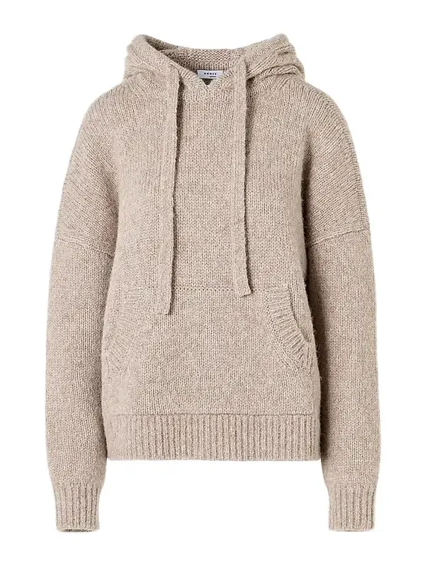 Women's Fluffy Alpaca-Wool Knit Hoodie