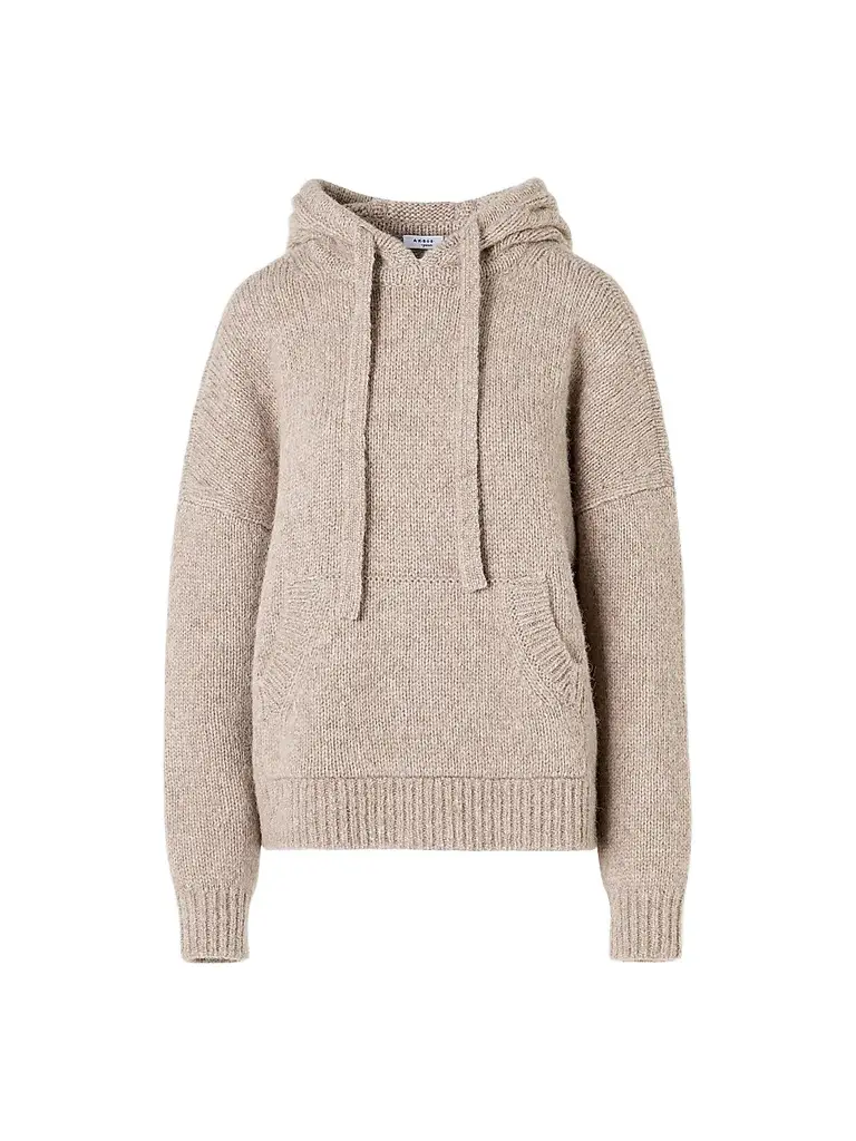 Akris punto Women's Fluffy Alpaca-Wool Knit Hoodie - Oat - Size 16 | Image 1 Akris punto Women's Fluffy Alpaca-Wool Knit Hoodie - Oat - Size 16 | Image 1