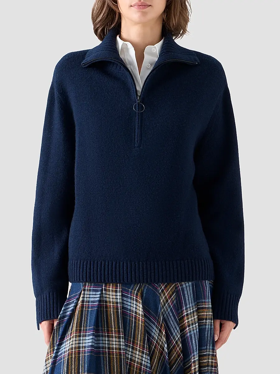 Akris punto Women's Chunky Yak Knit Half-Zip Pullover | Thumbnail 4 Akris punto Women's Chunky Yak Knit Half-Zip Pullover | Thumbnail 4