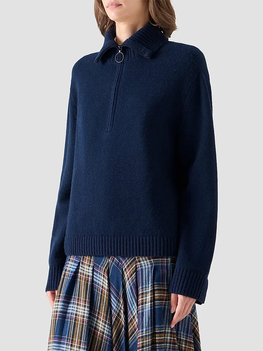 Akris punto Women's Chunky Yak Knit Half-Zip Pullover | Thumbnail 6 Akris punto Women's Chunky Yak Knit Half-Zip Pullover | Thumbnail 6