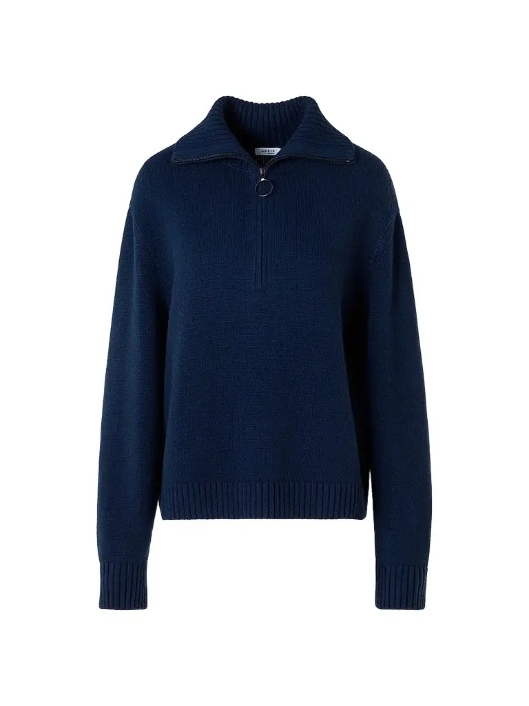 Akris punto Women's Chunky Yak Knit Half-Zip Pullover