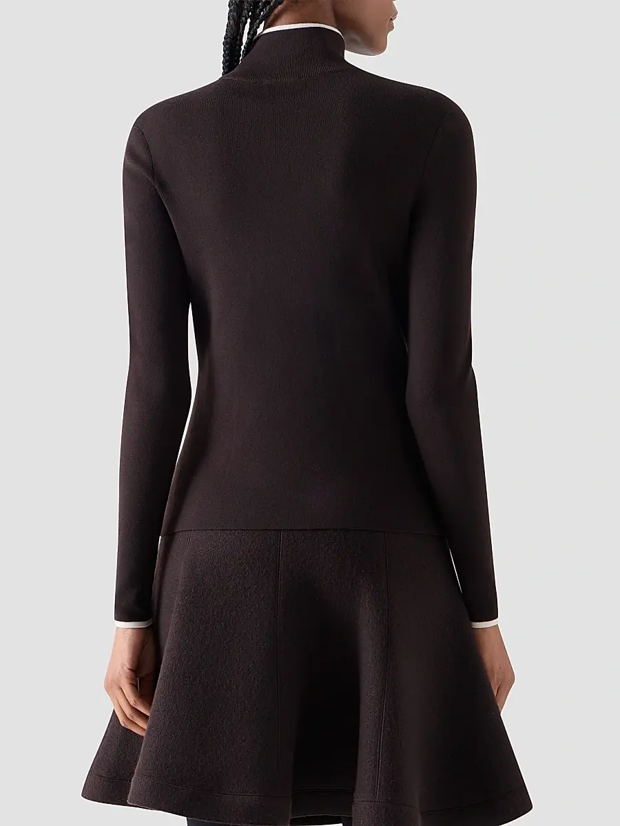 Akris punto Women's Merino Wool Knit Zip Cardigan | Thumbnail 3