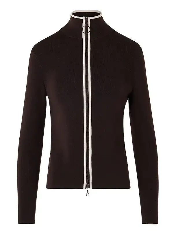 Women's Merino Wool Knit Zip Cardigan Women's Merino Wool Knit Zip Cardigan