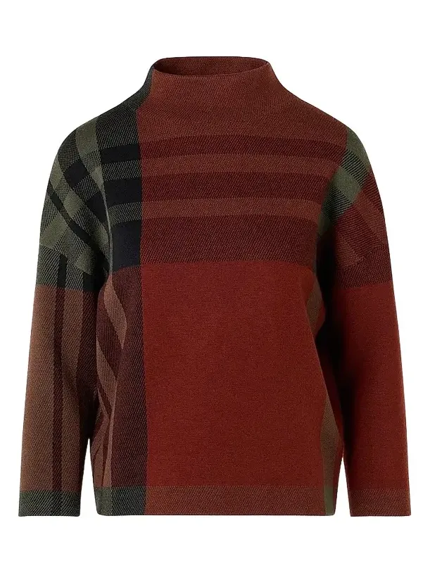 Women's Jacquard Check Boxy Sweater Women's Jacquard Check Boxy Sweater