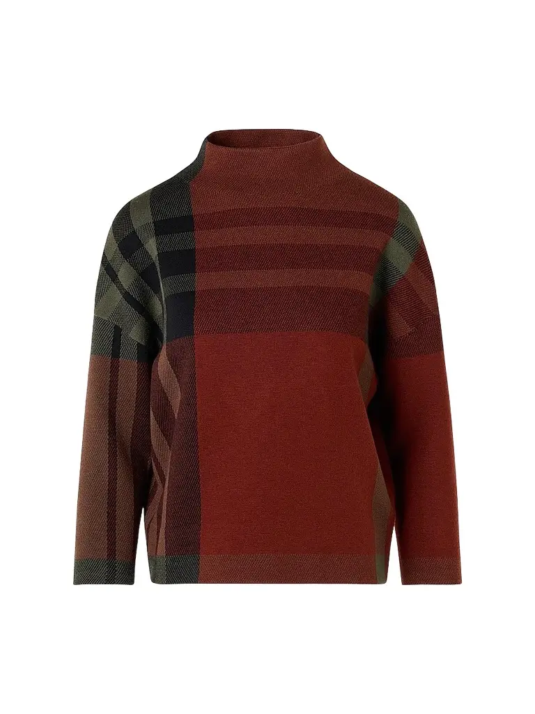 Akris punto Women's Jacquard Check Boxy Sweater - Copper Black - Size 16 | Image 1 Akris punto Women's Jacquard Check Boxy Sweater - Copper Black - Size 16 | Image 1