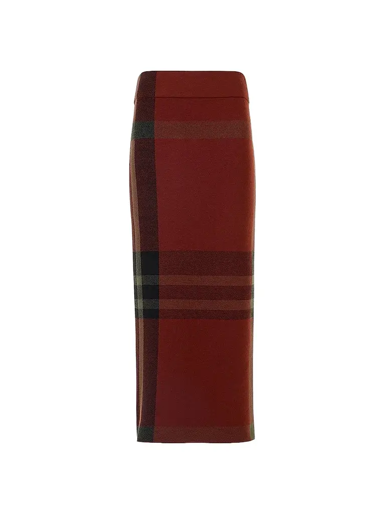 Akris punto Women's Jacquard Check Tube Midi Skirt - Copper Black - Size 16 | Image 1 Akris punto Women's Jacquard Check Tube Midi Skirt - Copper Black - Size 16 | Image 1