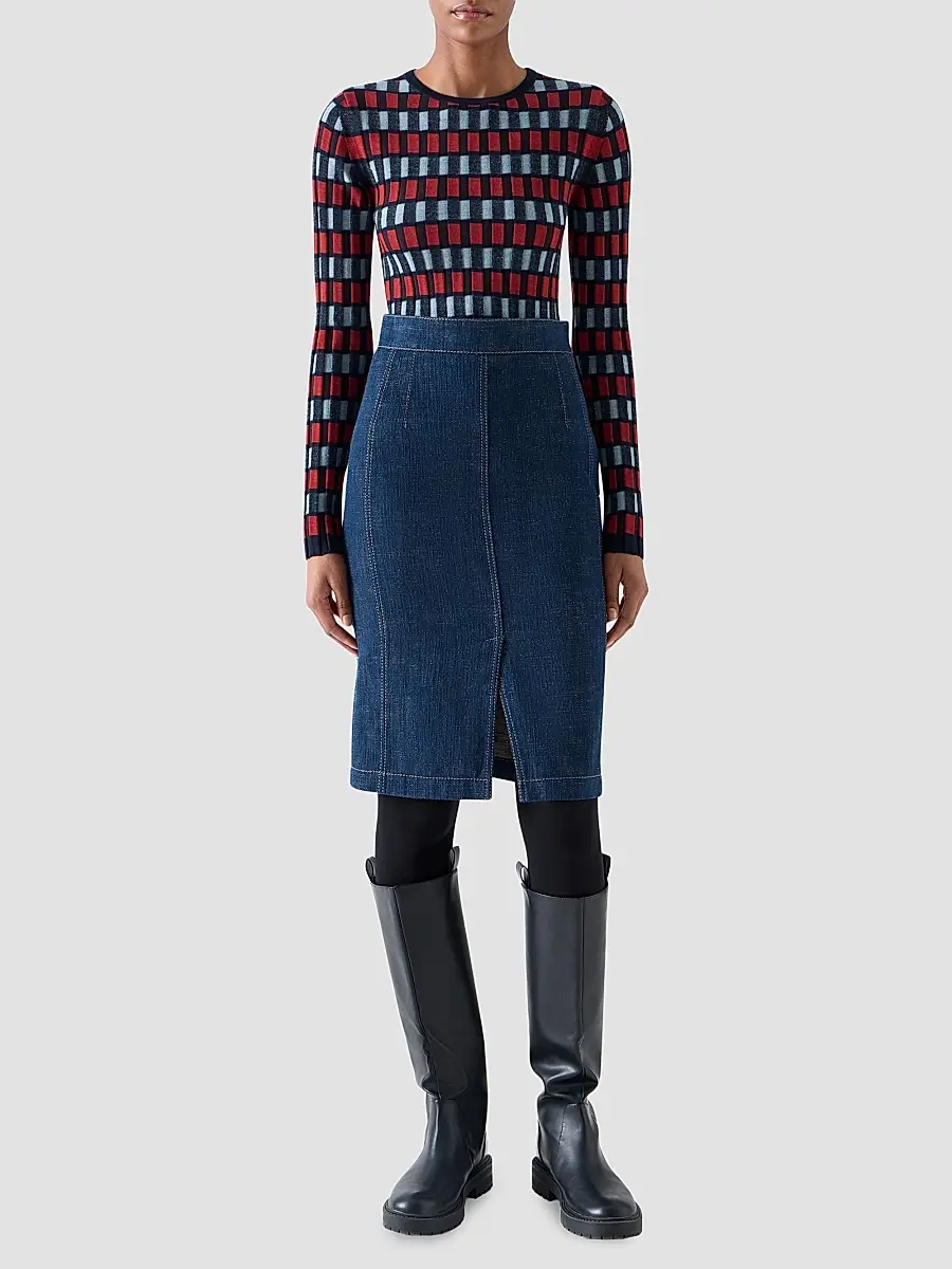 Akris punto Women's Block Wool Knit Long-Sleeve Top | Thumbnail 2 Akris punto Women's Block Wool Knit Long-Sleeve Top | Thumbnail 2