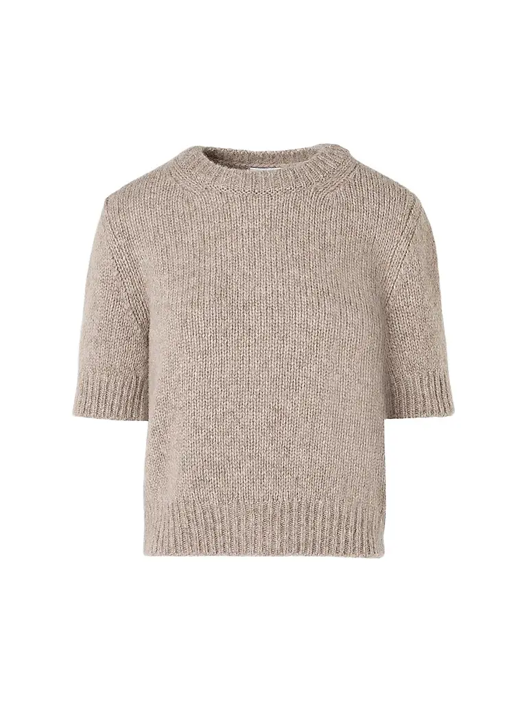 Akris punto Women's Fluffy Alpaca Crewneck Sweater - Oat - Size 16 | Image 1 Akris punto Women's Fluffy Alpaca Crewneck Sweater - Oat - Size 16 | Image 1