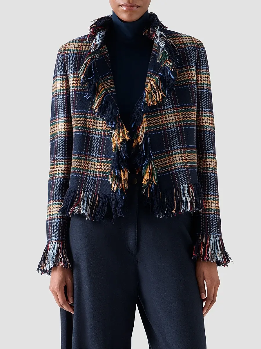 Akris punto Women's Plaid Tweed Wool-Blend Jacket | Thumbnail 4