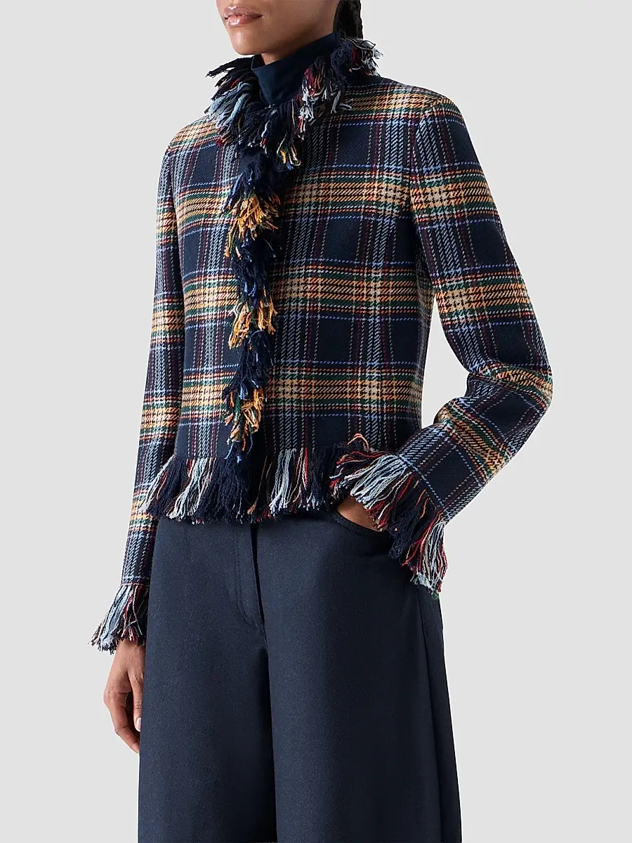 Akris punto Women's Plaid Tweed Wool-Blend Jacket | Thumbnail 6
