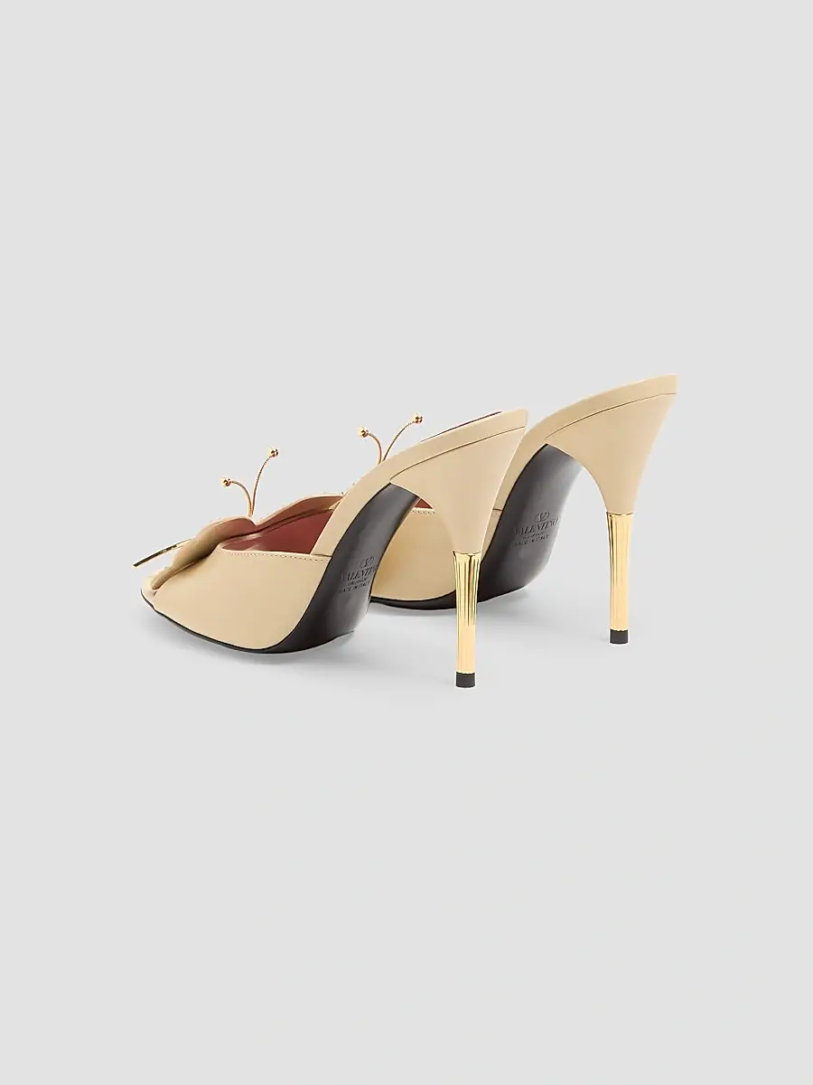 Valentino Women's Flutterby 150MM Kidskin Slide Sandals with Butterfly Detail | Thumbnail 3
