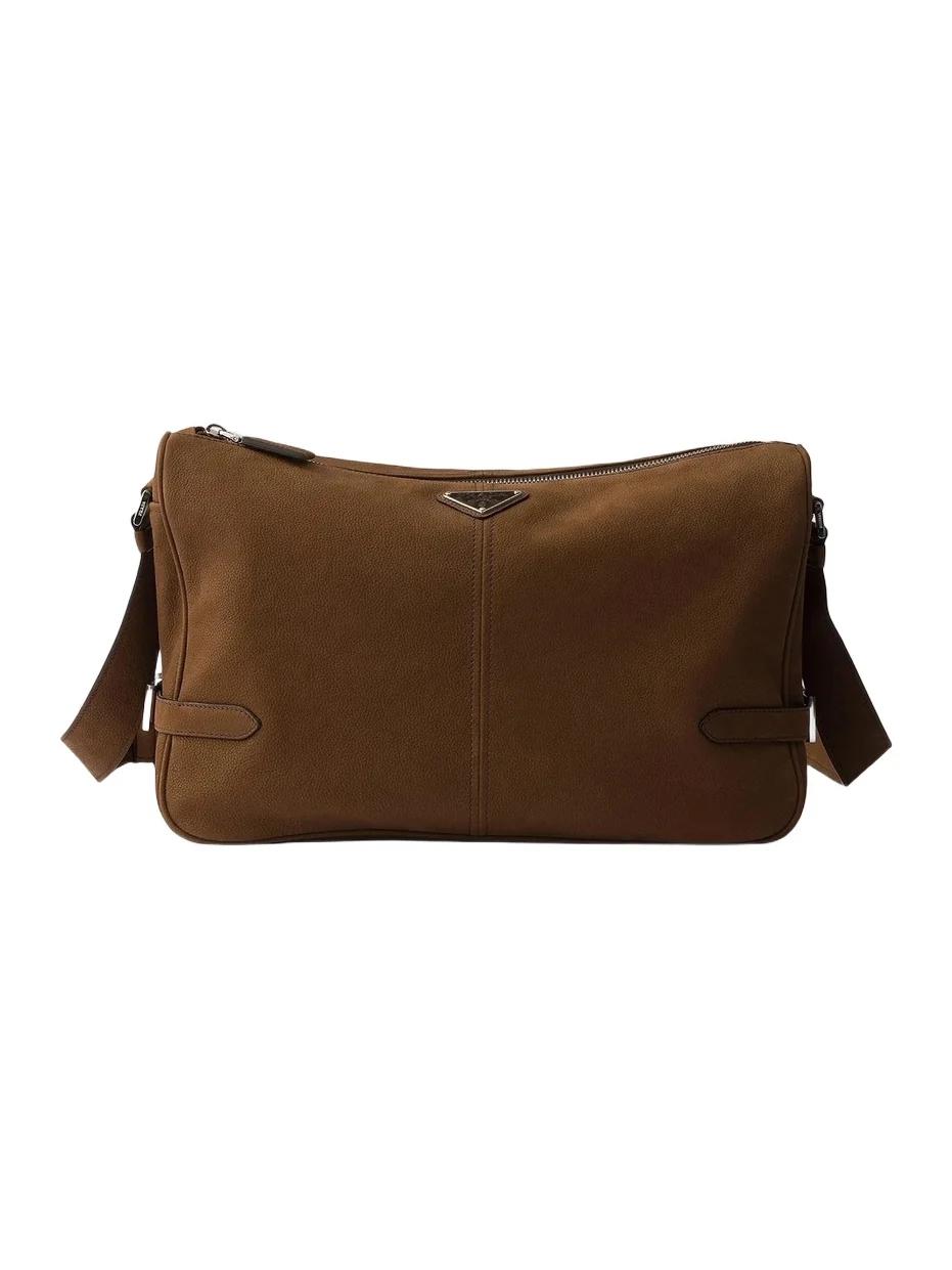 Prada Men's Nubuck Leather Shoulder Bag