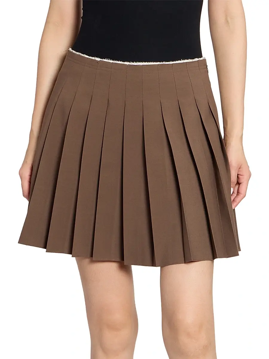 MM6 MAISON MARGIELA Women's Pleated Wool-Blend Miniskirt | Thumbnail 3 MM6 MAISON MARGIELA Women's Pleated Wool-Blend Miniskirt | Thumbnail 3