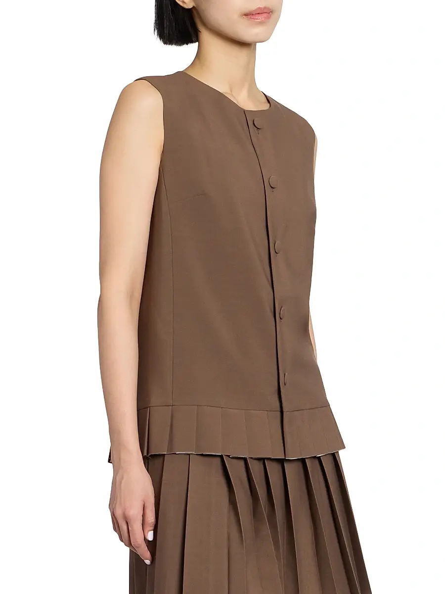 MM6 MAISON MARGIELA Women's Pleated Wool-Blend Tunic Top | Thumbnail 4 MM6 MAISON MARGIELA Women's Pleated Wool-Blend Tunic Top | Thumbnail 4