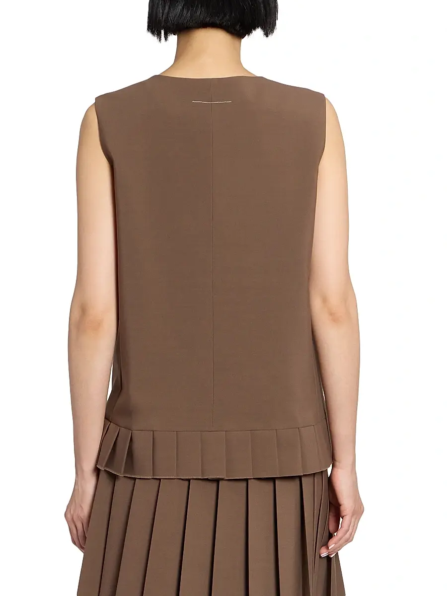 MM6 MAISON MARGIELA Women's Pleated Wool-Blend Tunic Top | Thumbnail 5 MM6 MAISON MARGIELA Women's Pleated Wool-Blend Tunic Top | Thumbnail 5