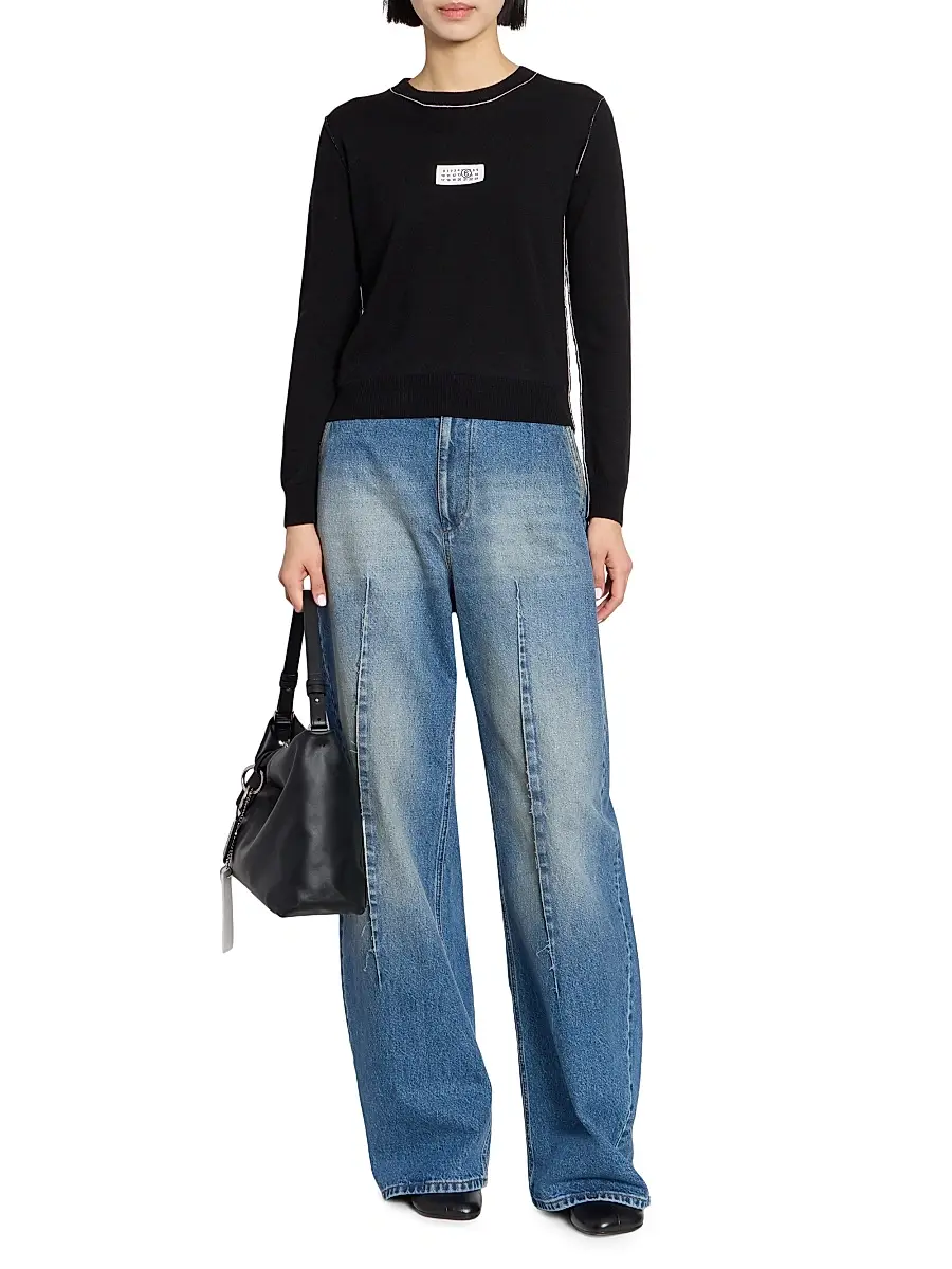 MM6 MAISON MARGIELA Women's Denim Barrel-Leg Pants | Thumbnail 2 MM6 MAISON MARGIELA Women's Denim Barrel-Leg Pants | Thumbnail 2