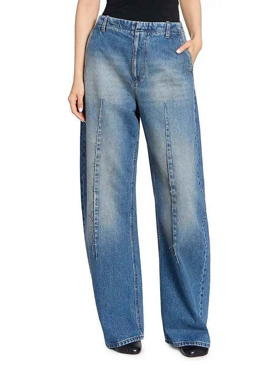 MM6 MAISON MARGIELA Women's Denim Barrel-Leg Pants | Thumbnail 3 MM6 MAISON MARGIELA Women's Denim Barrel-Leg Pants | Thumbnail 3