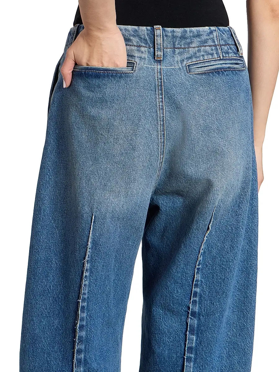 MM6 MAISON MARGIELA Women's Denim Barrel-Leg Pants | Thumbnail 6 MM6 MAISON MARGIELA Women's Denim Barrel-Leg Pants | Thumbnail 6