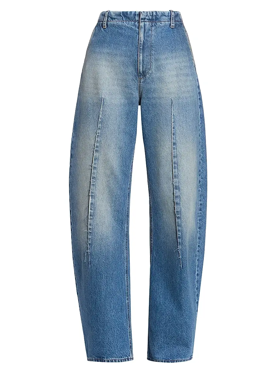 MM6 MAISON MARGIELA Women's Denim Barrel-Leg Pants - Blue - Size 10 | Image 1 MM6 MAISON MARGIELA Women's Denim Barrel-Leg Pants - Blue - Size 10 | Image 1