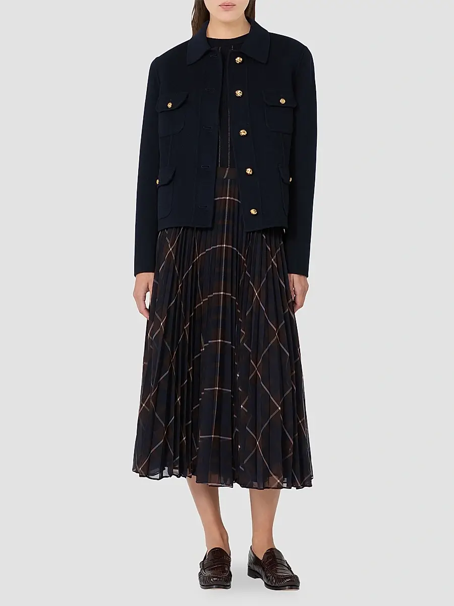 Max Mara Women's Plisse Pleated Georgette Blend Skirt | Thumbnail 2 Max Mara Women's Plisse Pleated Georgette Blend Skirt | Thumbnail 2