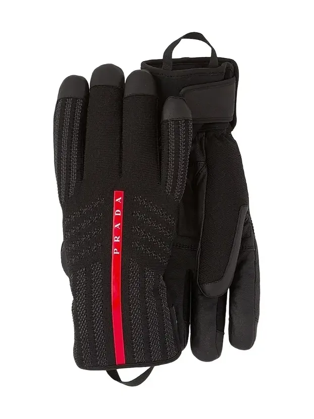 Prada Men's Gore-Tex, Leather and Knit Ski Gloves