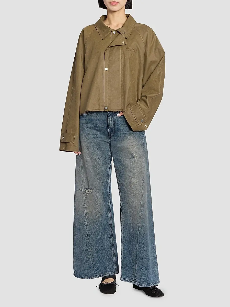 MM6 MAISON MARGIELA Women's Exposed-Seam Distressed Wide-Leg Jeans | Thumbnail 2 MM6 MAISON MARGIELA Women's Exposed-Seam Distressed Wide-Leg Jeans | Thumbnail 2
