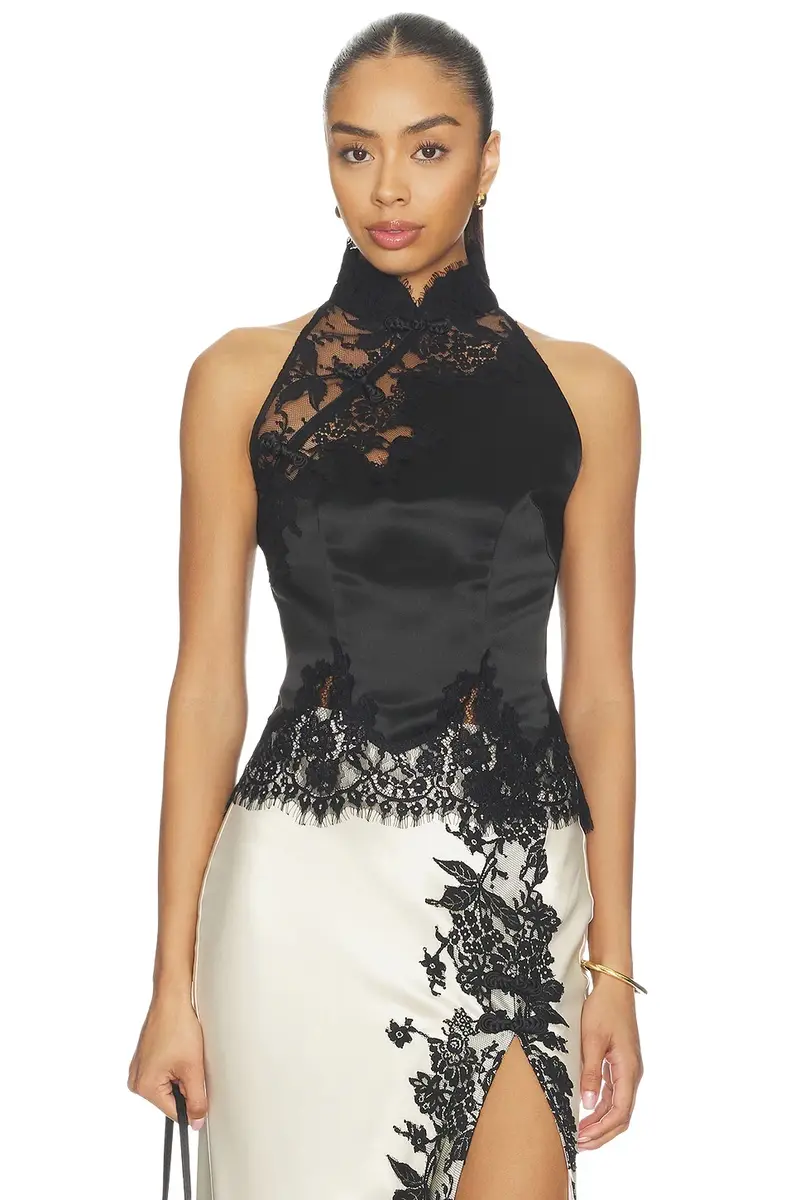 Sau Lee Elva Satin Top