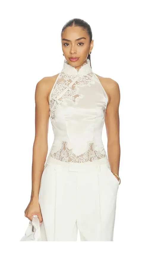 SAU LEE Elva Satin Top | Image 1 SAU LEE Elva Satin Top | Image 1