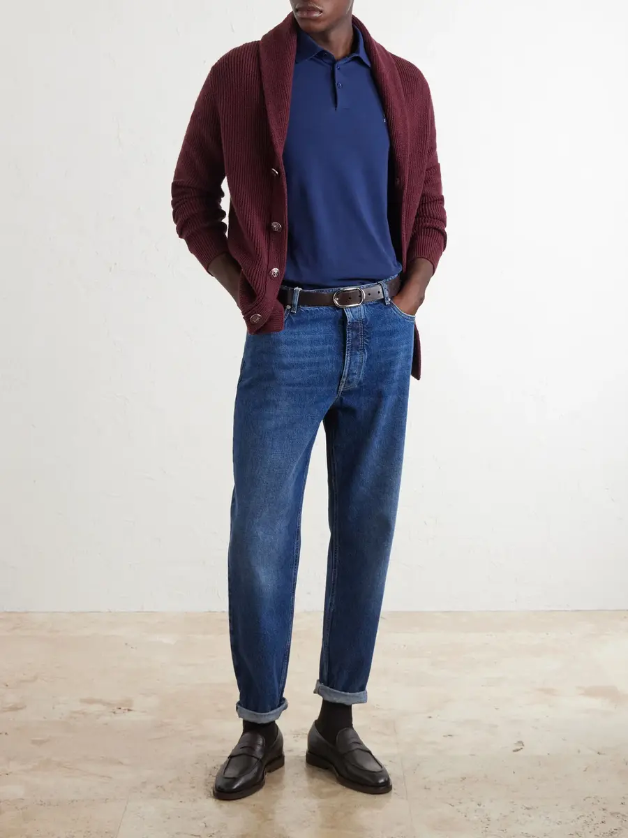 Brunello Cucinelli Logo-Print Cotton-Piqué Polo Shirt - Men | Thumbnail 2