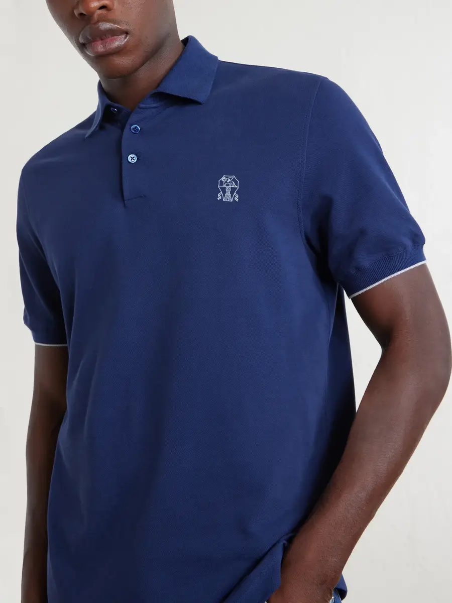 Brunello Cucinelli Logo-Print Cotton-Piqué Polo Shirt - Men | Thumbnail 5
