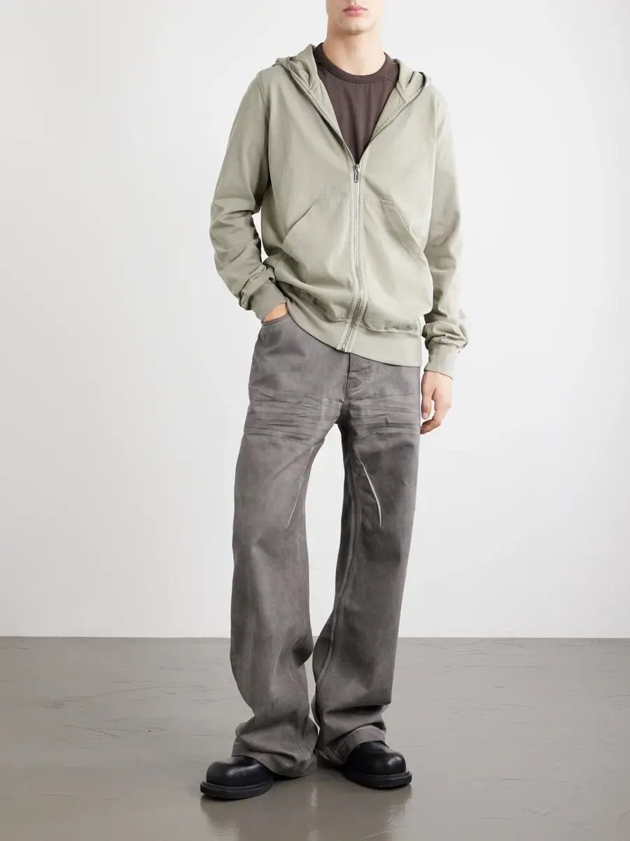 DRKSHDW by Rick Owens Gimp Cotton-Jersey Zip-Up Hoodie - Men | Thumbnail 2 DRKSHDW by Rick Owens Gimp Cotton-Jersey Zip-Up Hoodie - Men | Thumbnail 2