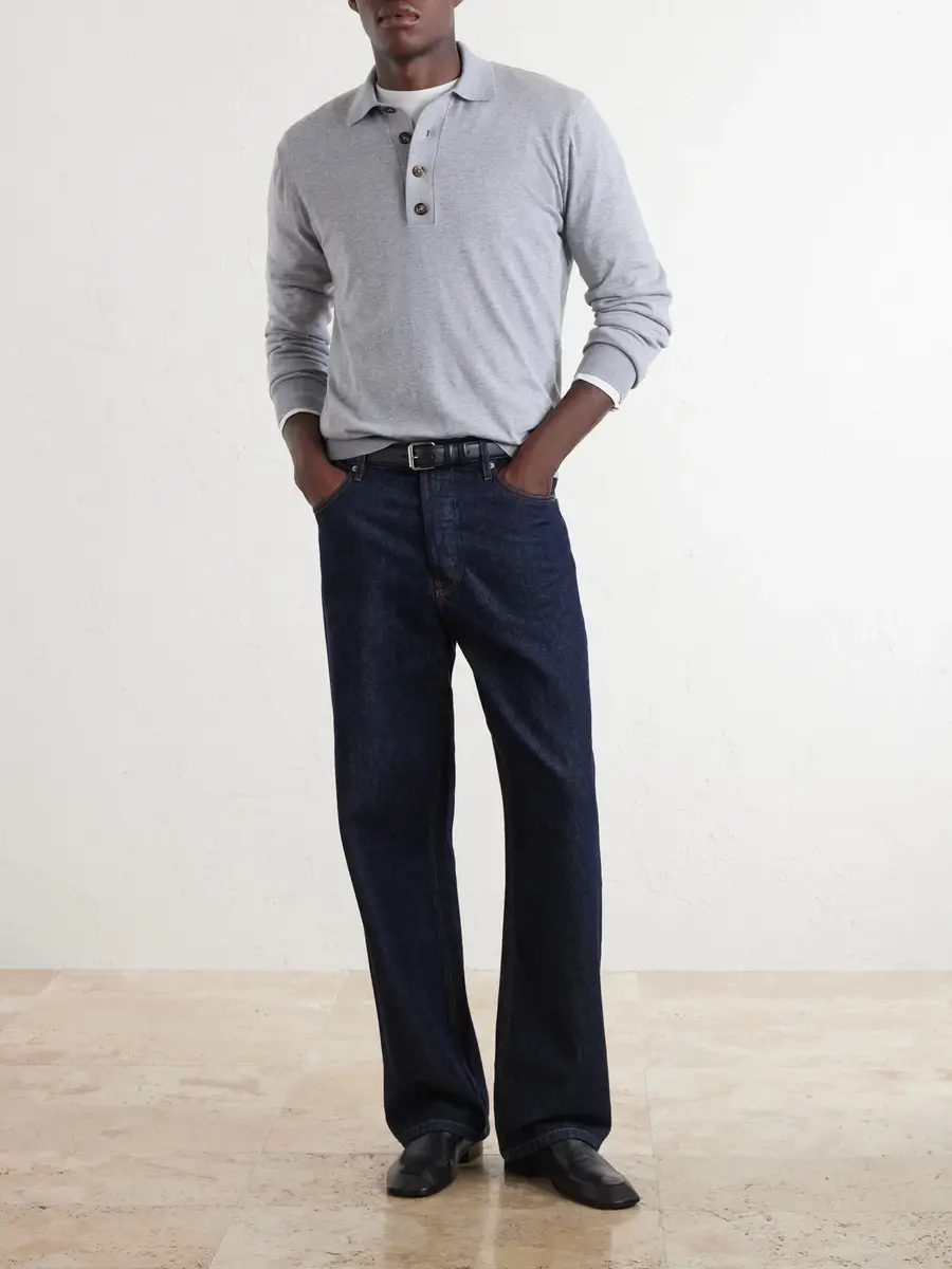 ELEVENTY Cotton and Cashmere-Blend Polo Shirt - Men | Thumbnail 2 ELEVENTY Cotton and Cashmere-Blend Polo Shirt - Men | Thumbnail 2